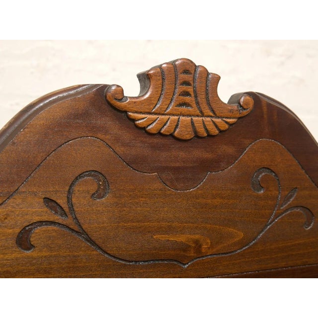 Antique Carved Wood Drop-Front Armoire Cabinet For Sale - Image 9 of 12
