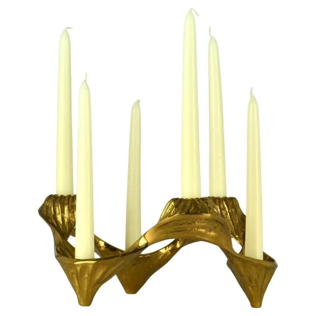 Bronze Candelabra for 6 Candles, 1970s For Sale - Image 3 of 8