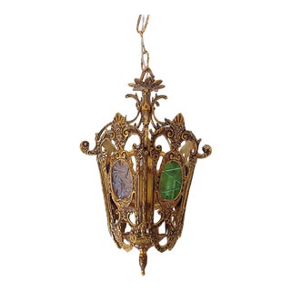 Regency Brass Ceiling Pendant For Sale