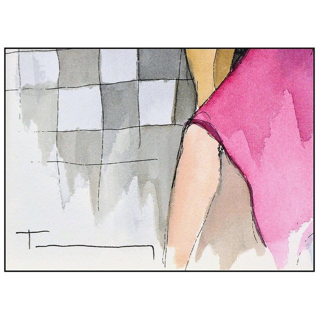 Post Impressionist Late 20th Century Sidewalk Cafe, Itzchak Tarkay For Sale - Image 3 of 4
