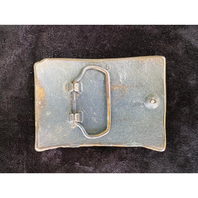 Metal Collection of 6 Vintage Western & Industrial Brass Belt Buckles With Americana Motifs For Sale - Image 7 of 12