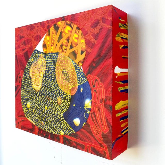 Contemporary "Bundled Blue" by Michael DesRosiers Abstract Mixed Media on a MDF Panel (2025) For Sale - Image 3 of 4