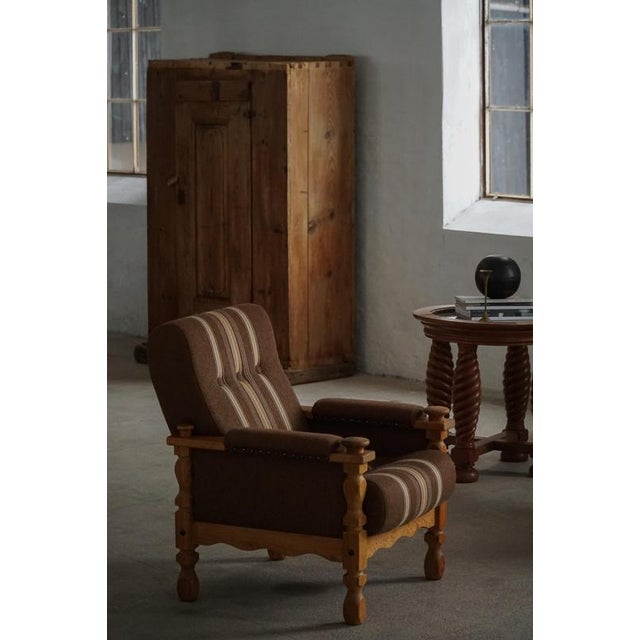 Danish Modern Lounge Chairs in Oak and Wool by Henning Kjærnulf, 1960s, Set of 2 For Sale - Image 6 of 18