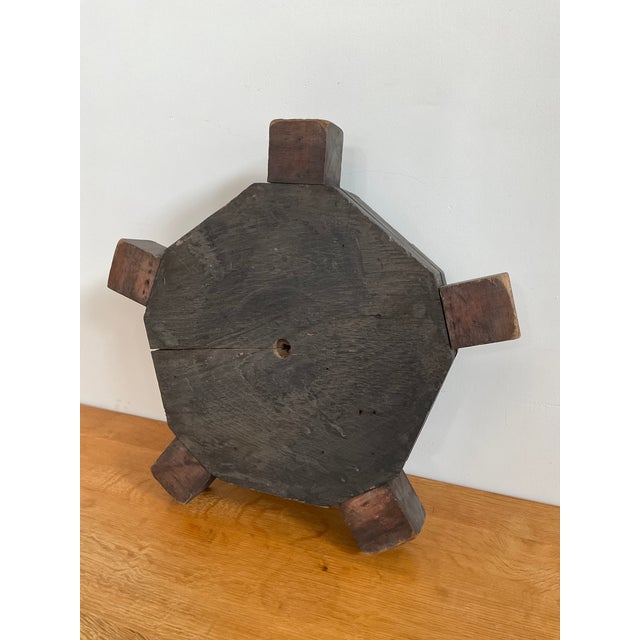 Wood Early 20th Century Large Industrial Wooden Factory Mold With Blackened Patina For Sale - Image 7 of 10