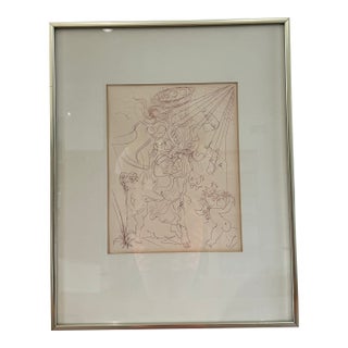 1970 Salvador Dalí “Autumn” Limited Edition Etching in Kulicke Frame For Sale