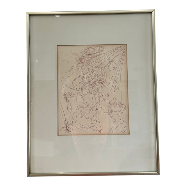 1970 Salvador Dalí “Autumn” Limited Edition Etching in Kulicke Frame For Sale