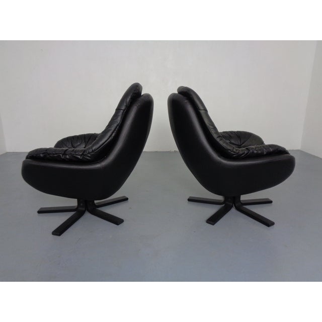 Leather Swivel Chair by H. W. Klein for Bramin, Denmark, 1970s For Sale - Image 4 of 13