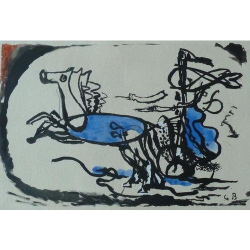 Georges Braque (1882-1963) The Greek Chariot Lithograph and stencil (Jacomet process) enhanced with pencil Signed in the...