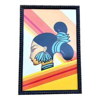 Art Deco "Hill Woman of Assam" 1927 Print by Frank McIntosh in Black Frame For Sale