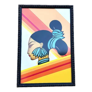 Art Deco "Hill Woman of Assam" 1927 Print by Frank McIntosh in Black Frame