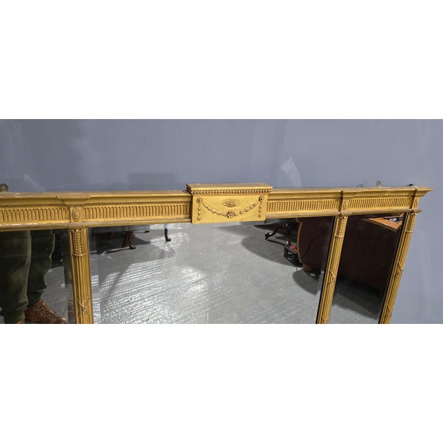 Hollywood Regency Large Regency Tryptich Gilt Overmantle Mirror, 1900s For Sale - Image 3 of 8