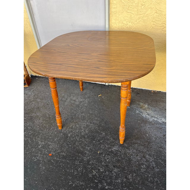 Vintage Mid Century Wood Dining Table For Sale - Image 4 of 9