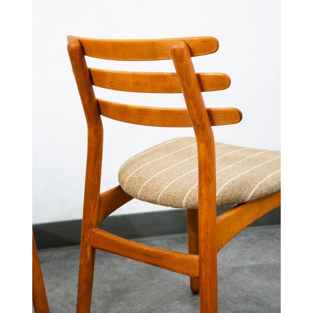 Mid Century Danish Modern Dining Chairs Pair Poul Volther Ladder Back Beech Two For Sale - Image 9 of 12