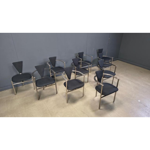 Postmodern Dining Chairs from Belgochrom, 1980s, Set of 10 For Sale - Image 6 of 11