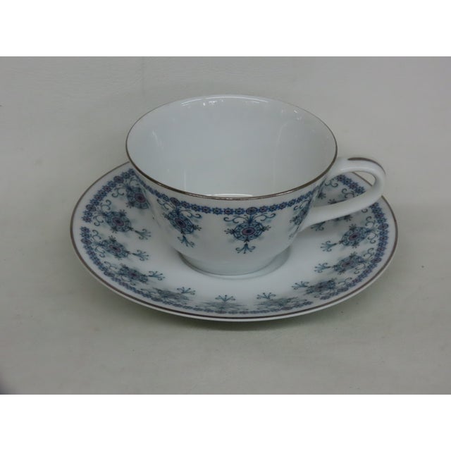 Noritake Nippon Toki Kaisha Japan Bone China Tea Cup and Saucer Set 4666b For Sale - Image 14 of 14