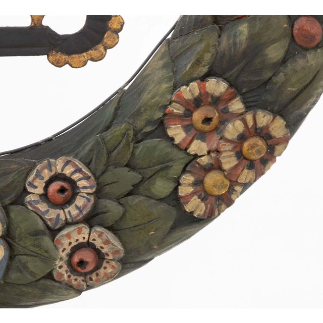 Scandinavian Polychromed Wood and Iron Chandelier, Early 20th Century For Sale In New York - Image 6 of 9