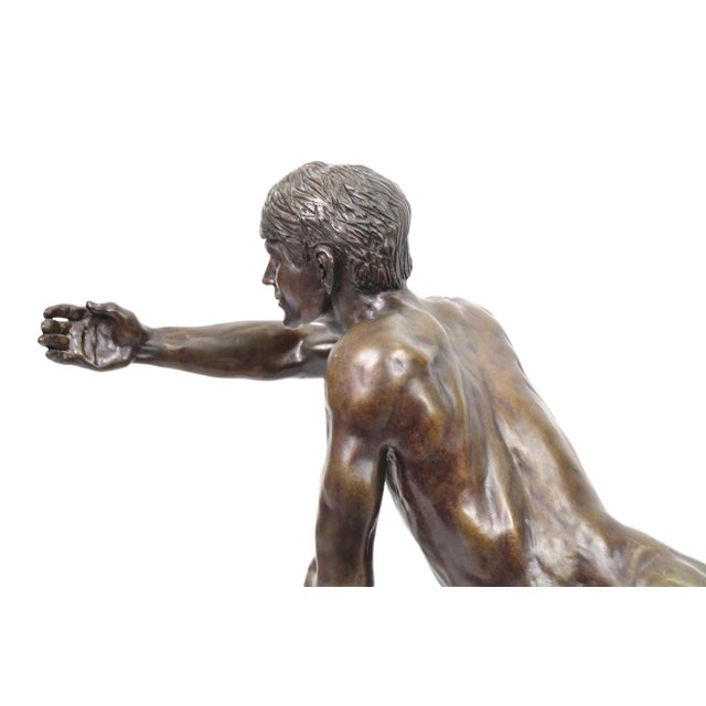 Large Vintage Nude Male Bronze Sculpture by Donald Claude Noel For Sale - Image 14 of 16