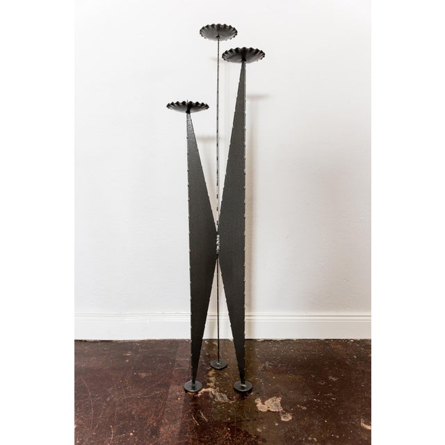 Metal Tripod Candle Holder, 1970s Height for candles: 111cm, 99cm and 85cm