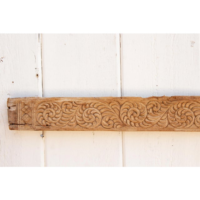 Ancient Scrolled Motif Indian Carving For Sale - Image 4 of 8