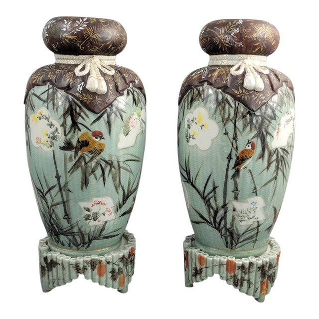 Porcelain Vases by Kato Sanhei, Set of 2 For Sale - Image 3 of 13