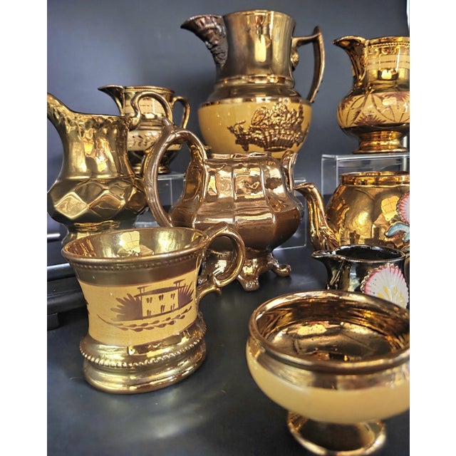 19th Century Antique English Copper Lustreware Collection- 12 Piece Set For Sale - Image 13 of 18
