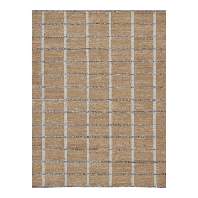 Rug & Kilim’s Scandinavian Outdoor Rug in Brown, White & Black Pattern - 6'x9' For Sale