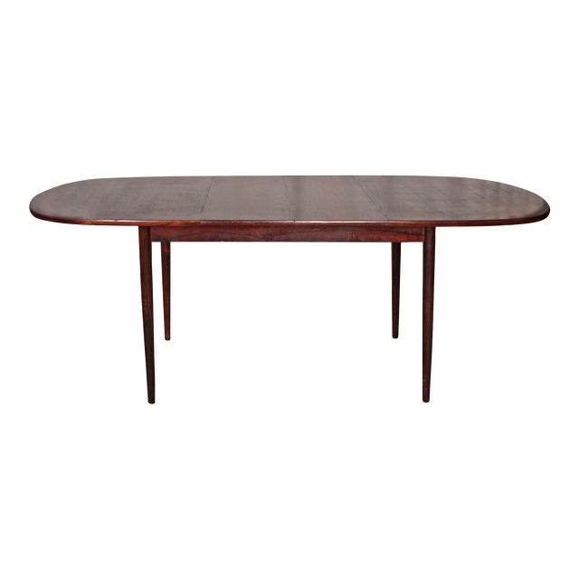 Vintage Danish Rosewood Extending Dining Table With Hidden Leaves, C