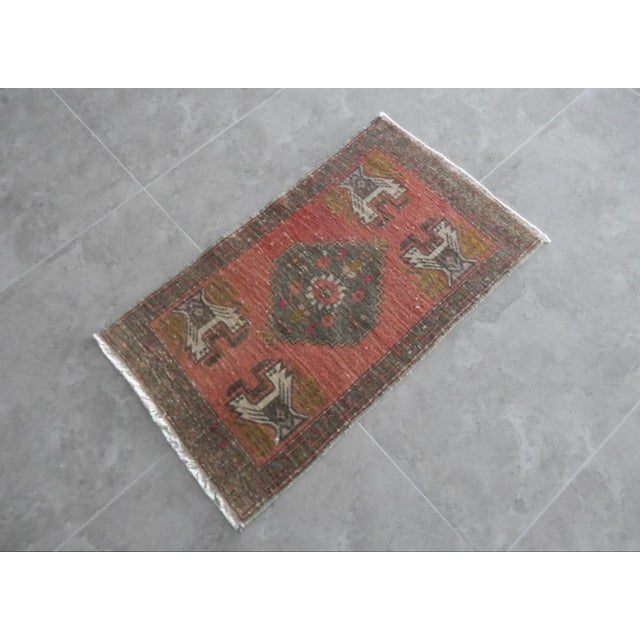 Tribal Vintage Turkish Oushak Yastik Rug For Sale - Image 3 of 8