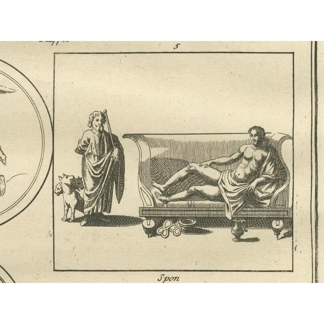 Early 18th Century After Bernard de Montfaucon, Apollo, Muses and Mythological Reliefs, 1721, Engraving For Sale - Image 5 of 9