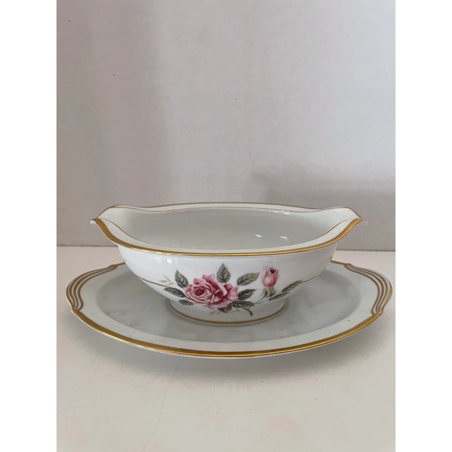 White Vintage Porcelain Heritage China Hand Painted Gravy Boat From Japan For Sale - Image 8 of 8