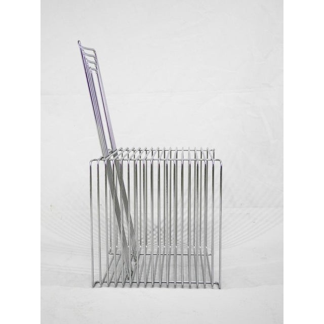 Metal Set of Wire Cube Chairs with Insertable Backrests attributed to Verner Panton, 1970s For Sale - Image 7 of 15