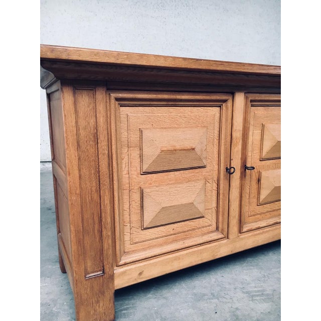 Brutalist Handcrafted Oak 2 Door Cabinet, Belgium, 1950s For Sale - Image 16 of 18