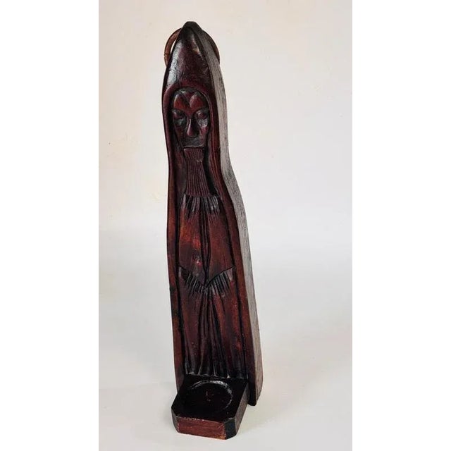 19th Century Abstract Wood Candleholder Sculpture, France For Sale - Image 10 of 15