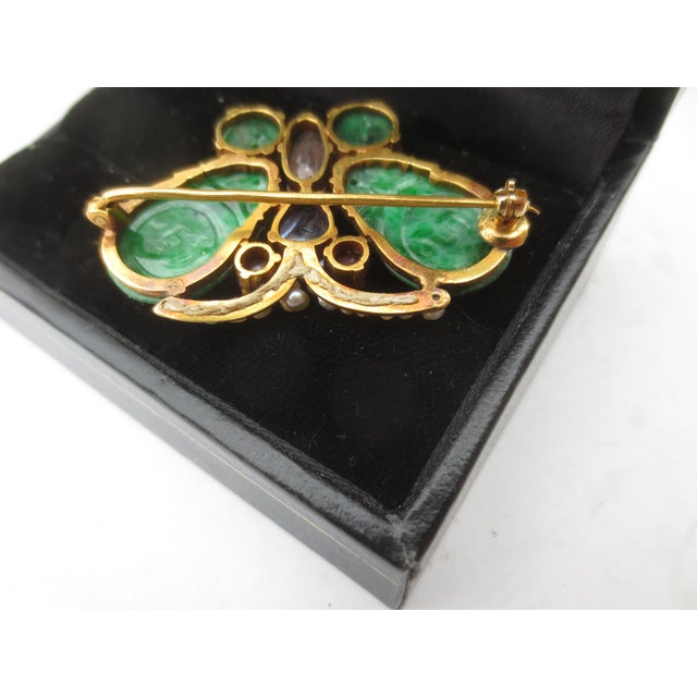 Chinese Butterfly Pin 20kt Vintage 40s For Sale - Image 4 of 7