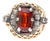 1960s 4.65 Carat Spessartine Garnet Diamond Lattice Wide Band 18k Two Tone Gold Ring, Size 4.5 For Sale