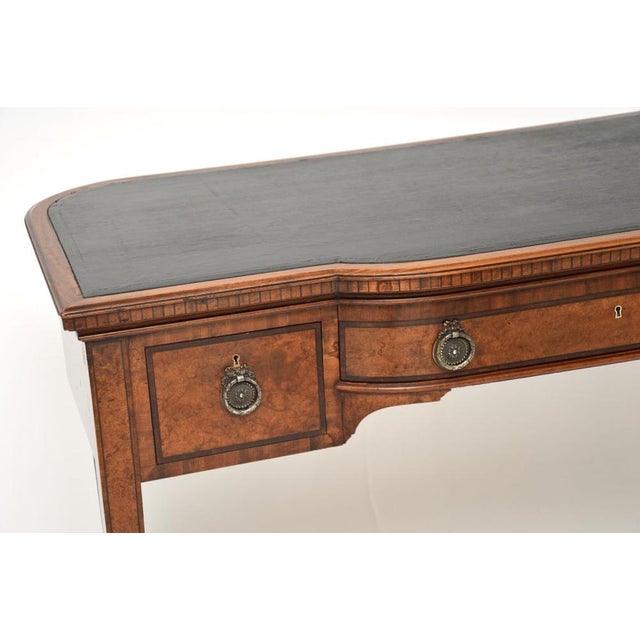 Black Antique Edwardian Inlaid Walnut Desk, 1900s For Sale - Image 8 of 13