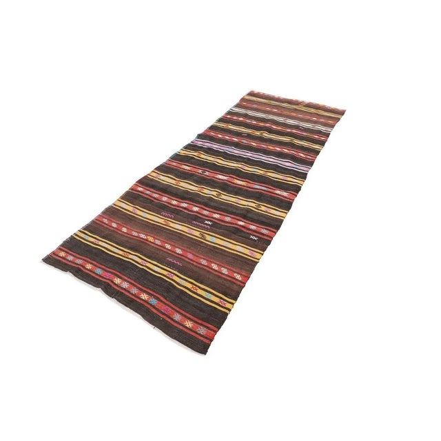 Traditional Mid 20th Century Striped Vintage Kilim Runner For Sale - Image 3 of 7