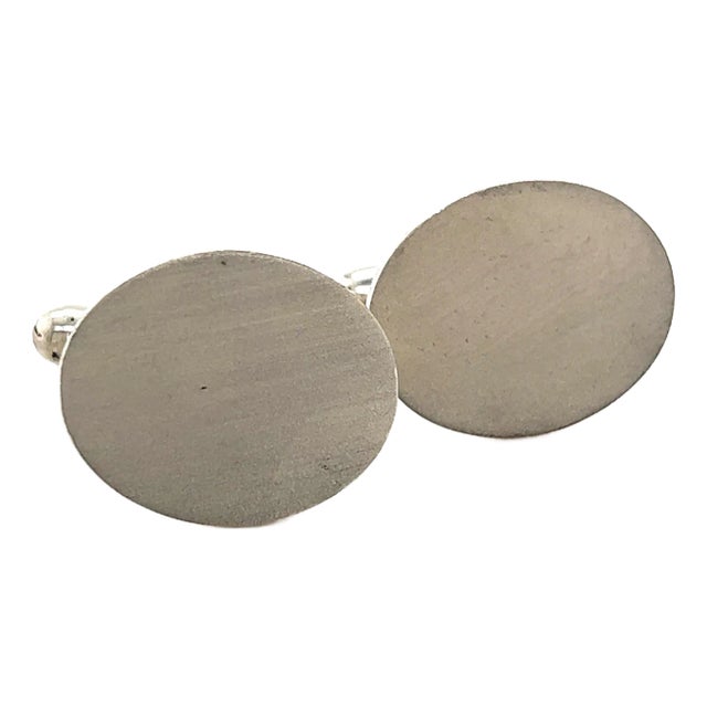 1990s Tiffany & Co Estate Sand Blast Finish Cufflinks Sterling Silver 11.6 Grams - 2 Pieces For Sale