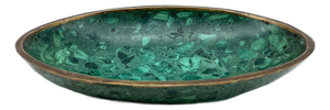 Large Vintage Malachite and Brass Bowl, 1970s