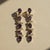 Metal Modern Geometric Amethysts Drop Earrings, Silver, Gold, Pair For Sale - Image 7 of 7