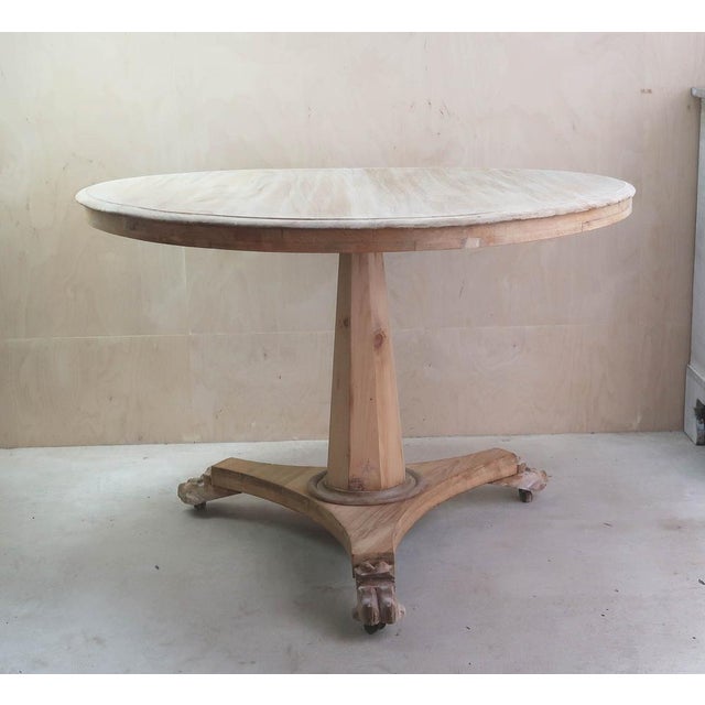Small Antique English Palladian Style Round Bleached Table, 1835 For Sale - Image 4 of 9