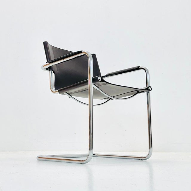 Vintage Visitor Chair in Brown Leather by Marcel Breuer, 1970s For Sale - Image 6 of 10
