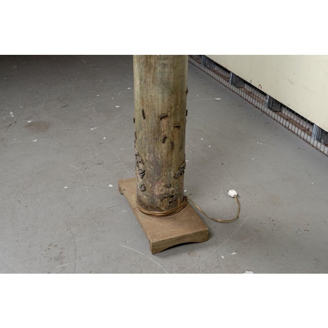 Antique Floor Lamp From Repurposed Industrial Wallpaper Textile Printer For Sale - Image 15 of 16