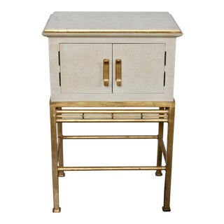 Vintage Hollywood Regency Gold Gilt Faux Bamboo Side Table For Sale