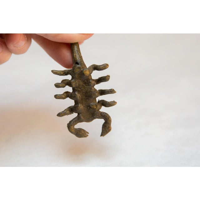 African Vintage African Dark Bronze Scorpion For Sale - Image 3 of 4