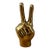 Farella Loft Antique Brass Peace Sign Hand Sculpture For Sale