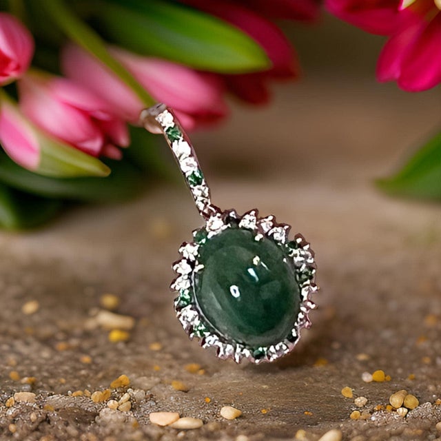 Garnet Tsavorite & Diamond Earrings 14k WG 22.44 TCW Certified For Sale - Image 4 of 13