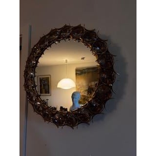 Large Circular Mirror in Gilded Brass by Christophe Palma for Palwa, 1960s For Sale - Image 13 of 16