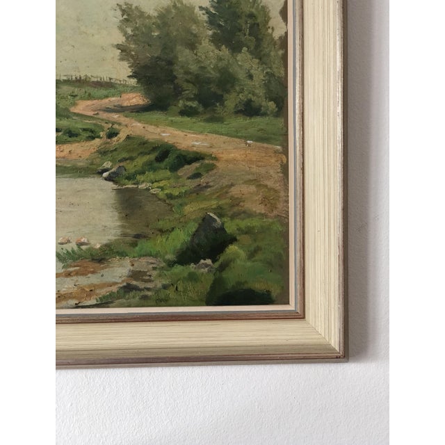 Green Countryside Cottage, 1920s, Oil Painting on Panel, Framed For Sale - Image 8 of 13
