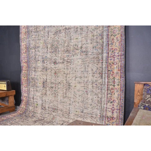 Turkish Handmade Oushak Carpet. Vintage Rug, Rug – Purple Unique Design Rug. One Of Kind Vintage Rug with perfect design...